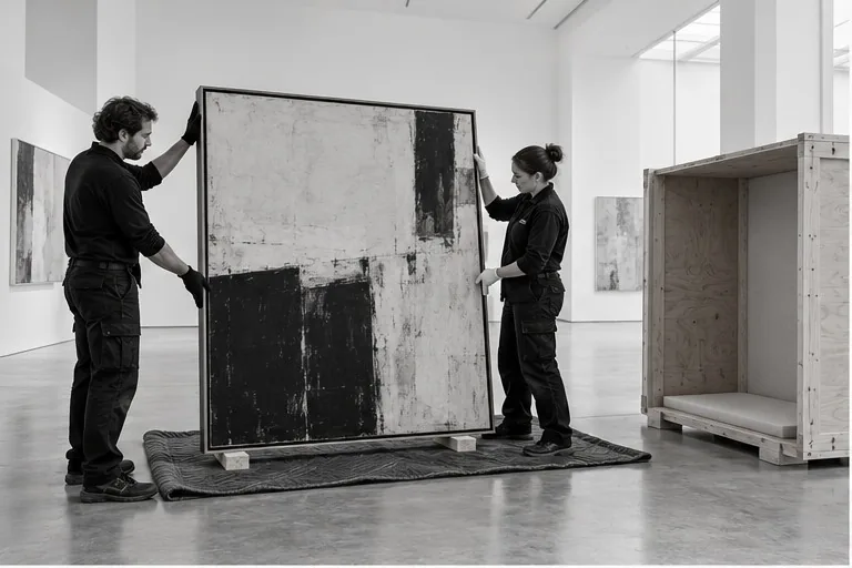Illustration : Manutention d’un tableau dans un espace privé